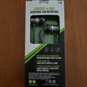 Silver and Black Earbuds